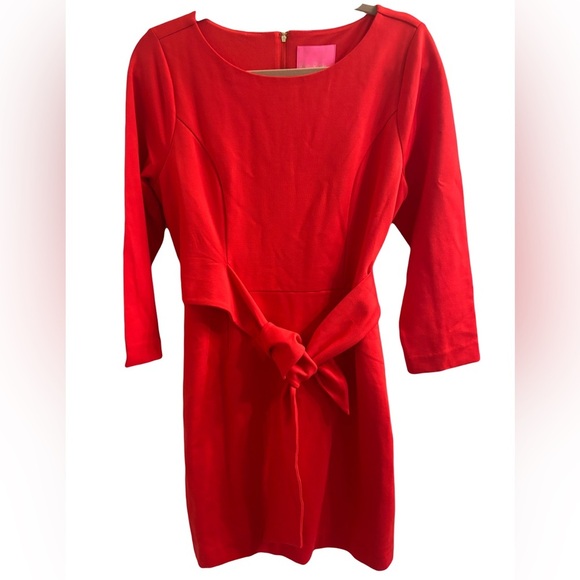 NWT Lilly Pulitzer Leighton Straight Fit Dress Women’s Sz Lg in Amaryllis Red - Picture 4 of 11
